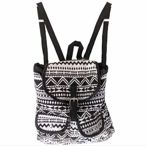 Mini tribal print canvas hipster backpack